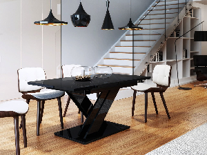 Jedálenský stôl Mirjan Lumenza (čierny lesk)