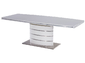 Rozkladací jedálenský stôl 120-180 cm Florinda (biela + vysoký lesk biely) (pre 4 až 8 osôb)