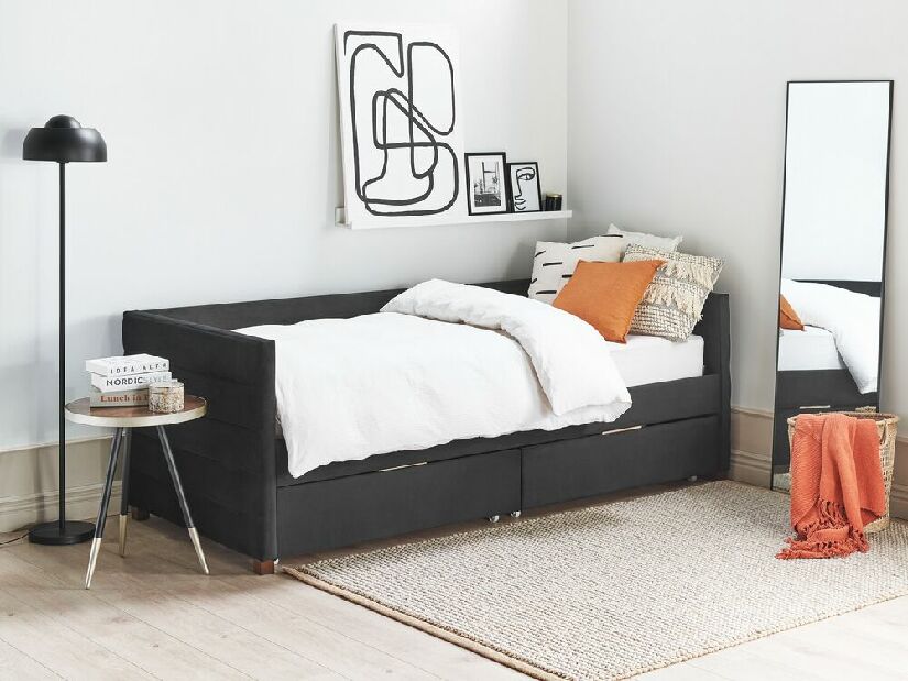 Jednolôžková posteľ 200 x 90 cm Marza (čierna)