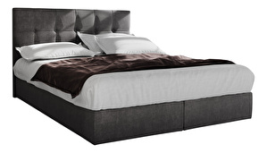Manželská posteľ Boxspring 140 cm Porto (sivá) (s matracom a úložným priestorom)