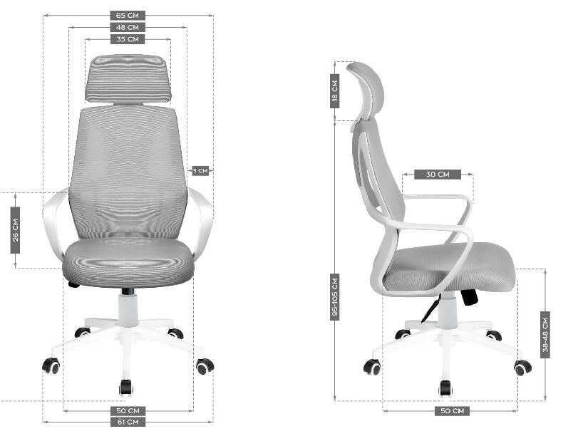 Kancelárska stolička Matryx 2.8 (biela + sivá)