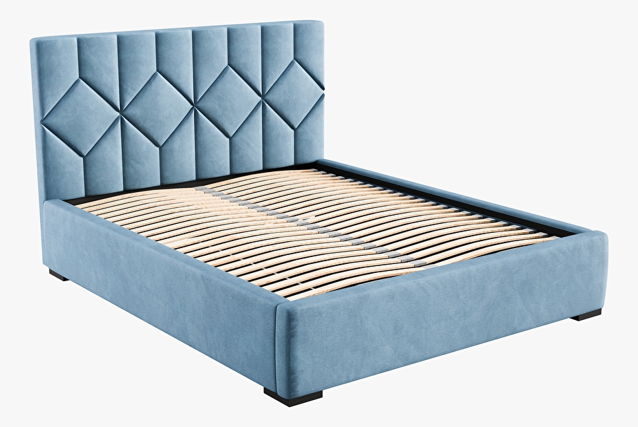 Čalúnená posteľ 180x200 cm Veggie (svetlomodrá)