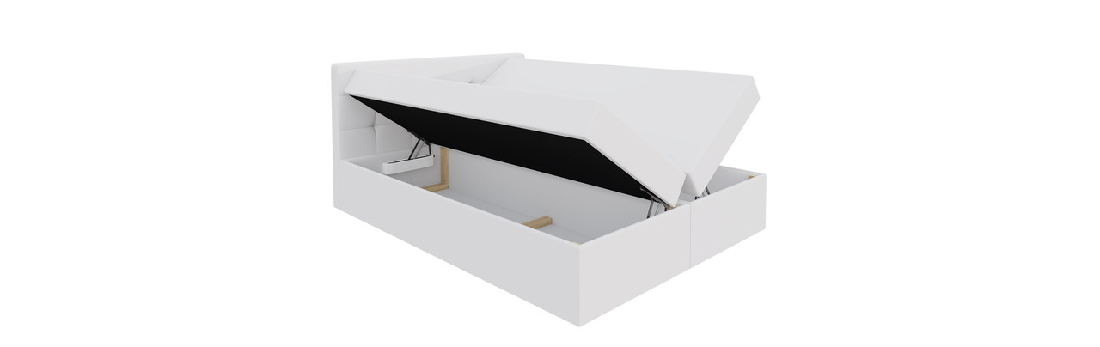 Kontinentálna posteľ 160 cm Mirjan Cinara (ekokoža soft 017 (biela)