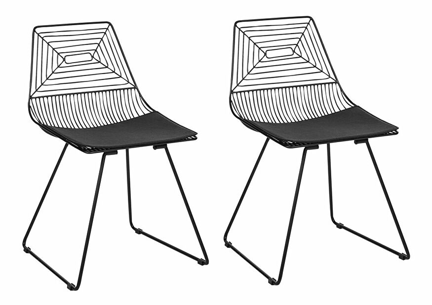 Set 2 ks jedálenských stoličiek Bricio (čierna)