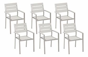 Set 6 ks. záhradných stoličiek VERO (preglejka) (biela)