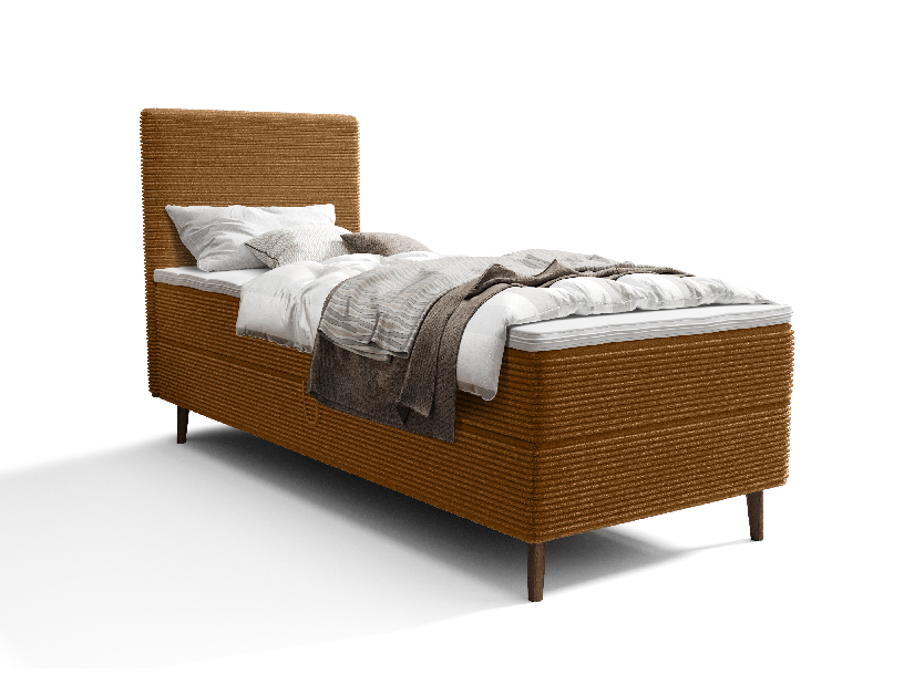 Jednolôžková posteľ 80 cm Napoli Bonell (karamelová) (s roštom, s úl. priestorom)