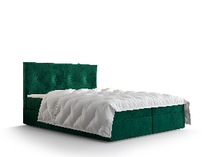 Manželská posteľ Boxspring 180 cm Athena (olivová) (s matracom a úložným priestorom)