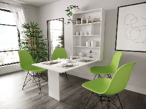 Moderný nástenný stôl Elvana (biela)