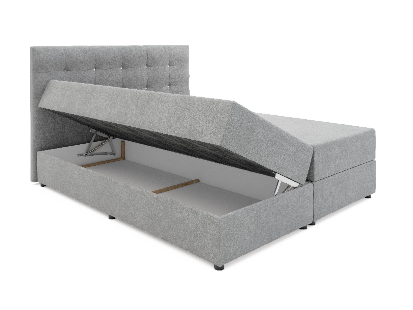 Kontinentálna posteľ 160 cm Karen (čierna) (s matracom a úložným priestorom)