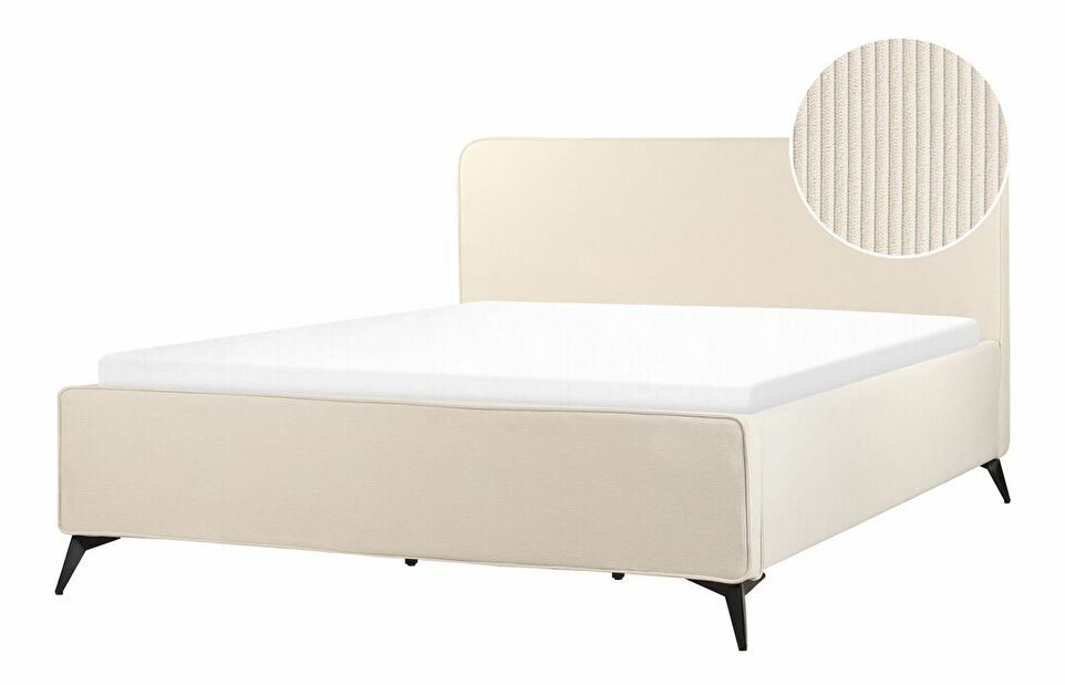 Manželská posteľ 180 cm Vardiel (béžová) (s roštom)