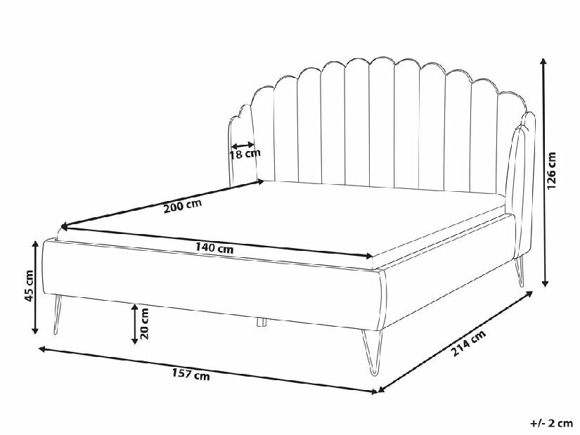 Manželská posteľ 140 cm Alise (béžová) (s roštom)