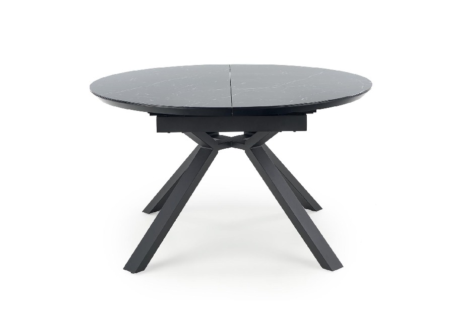 Jedálenský stôl Vengir (čierny mramor + čierna) (pre 4 až 8 osôb)