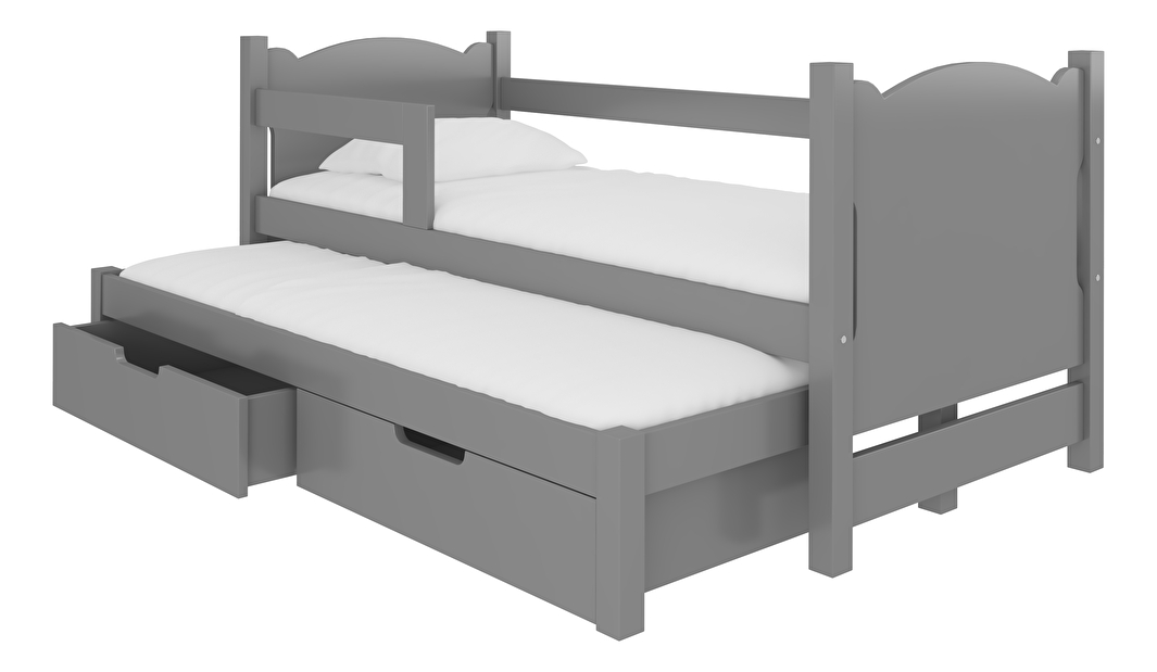 Rozkladacia detská posteľ 180x75 cm Chloe (s roštom a matracom) (sivá)