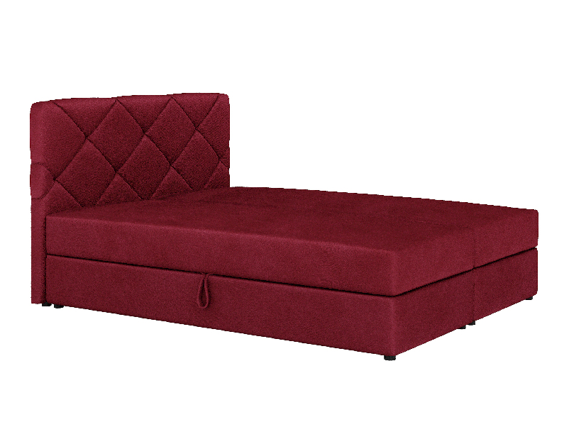 Kontinentálna posteľ 160x200 cm Karum Comfort (bordová) (s roštom a matracom)