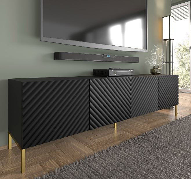TV stolík/skrinka Surfy 4D (čierna)