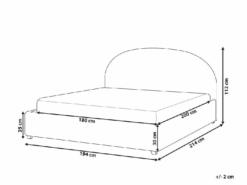 Manželská posteľ 180 cm Verena (béžová) (s roštom a úložným priestorom)