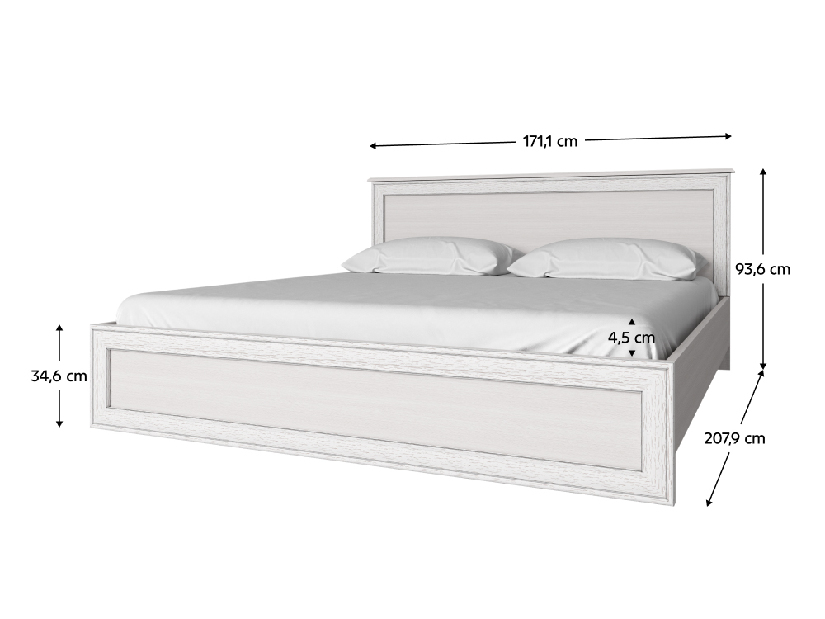 Manželská posteľ 160 cm Tanya Typ 10 (s lamelovým roštom)