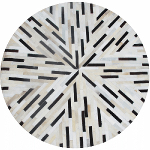 Kožený koberec 200x200 cm Kazuko TYP 08 (hovädzia koža + vzor patchwork)