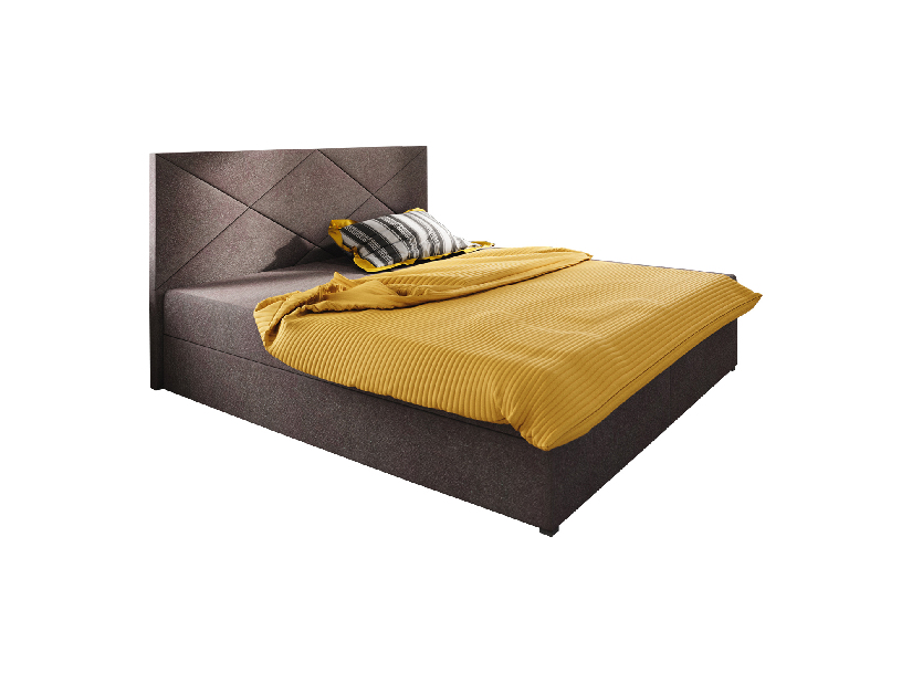 Manželská posteľ Boxspring 180 cm Fade 4 (tmavohnedá) (s matracom a úložným priestorom)