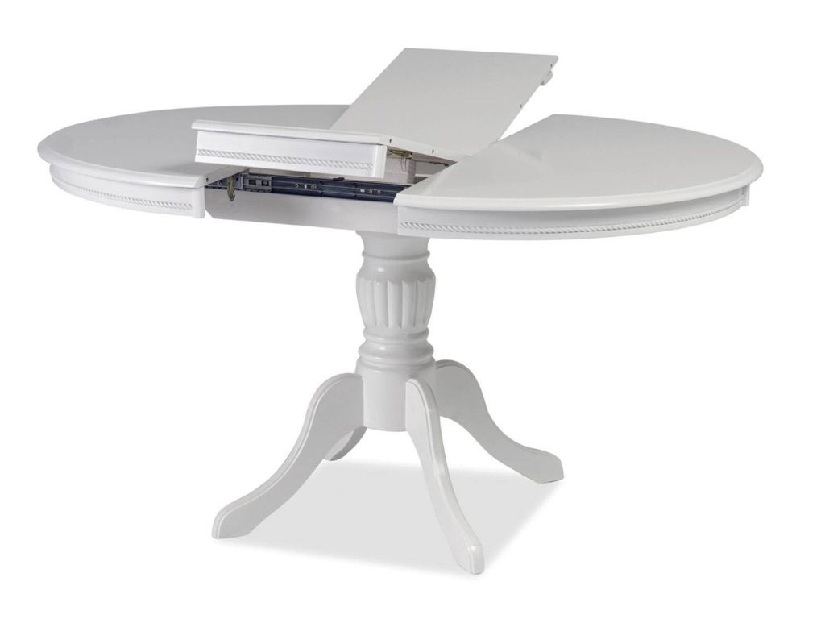 Rozkladací jedálenský stôl 106-141 cm Oliner (biela) (pre 4 až 6 osôb)