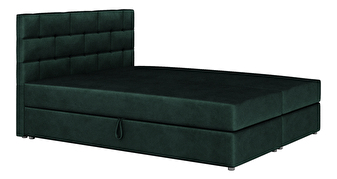 Kontinentálna posteľ 160x200 cm Waller Comfort (tmavozelená) (s roštom a matracom)