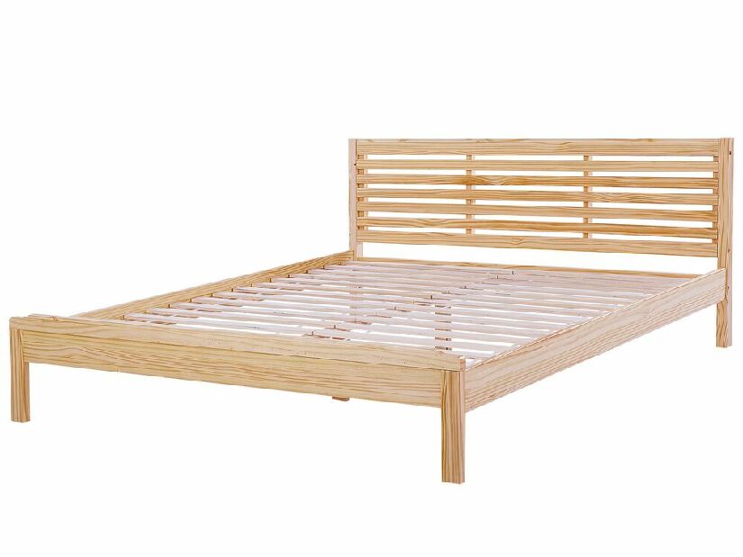 Manželská posteľ 180 cm CAROC (s roštom) (svetlé drevo)