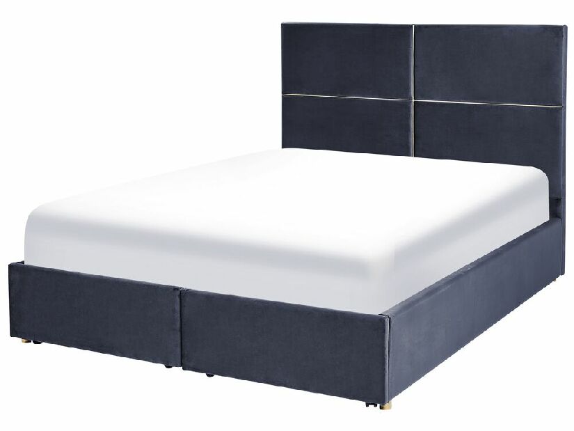 Manželská posteľ 140 cm Vissarion (čierna) (s roštom a úložným priestorom)