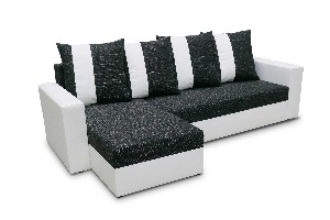 Rohová sedačka Porter (melírovaná sivá + biela) (L)