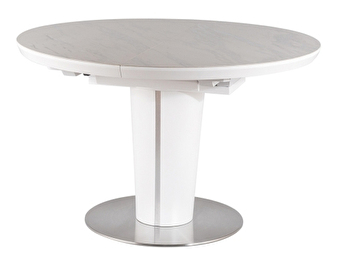 Rozkladací jedálenský stôl 120-160 cm Oris (biela + mramor biely) (pre 4 až 6 osôb)