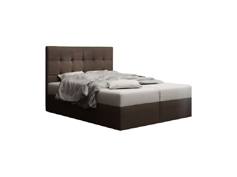 Manželská posteľ Boxspring 180 cm Duel 2 Comfort (tmavohnedá) (s matracom a úložným priestorom)