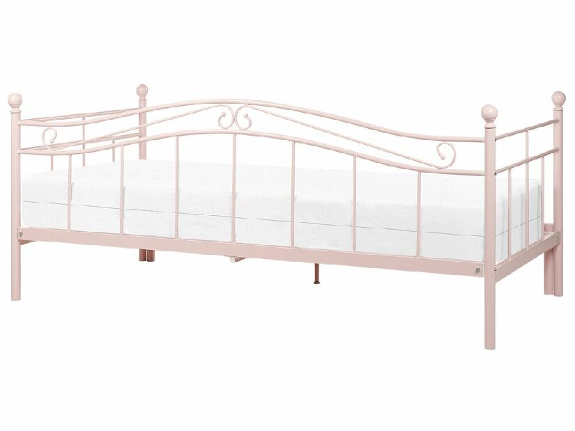 Jednolôžková posteľ 200 x 90 cm Toki (ružová) (s roštom)