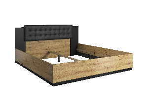 Manželská posteľ 160 cm Signat Typ 31 (čierna + dub artisan)