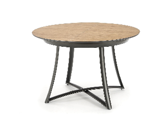 Rozkladací jedálenský stôl 118-140 cm Marya (prirodné drevo + čierna) (pre 4 6 osôb)