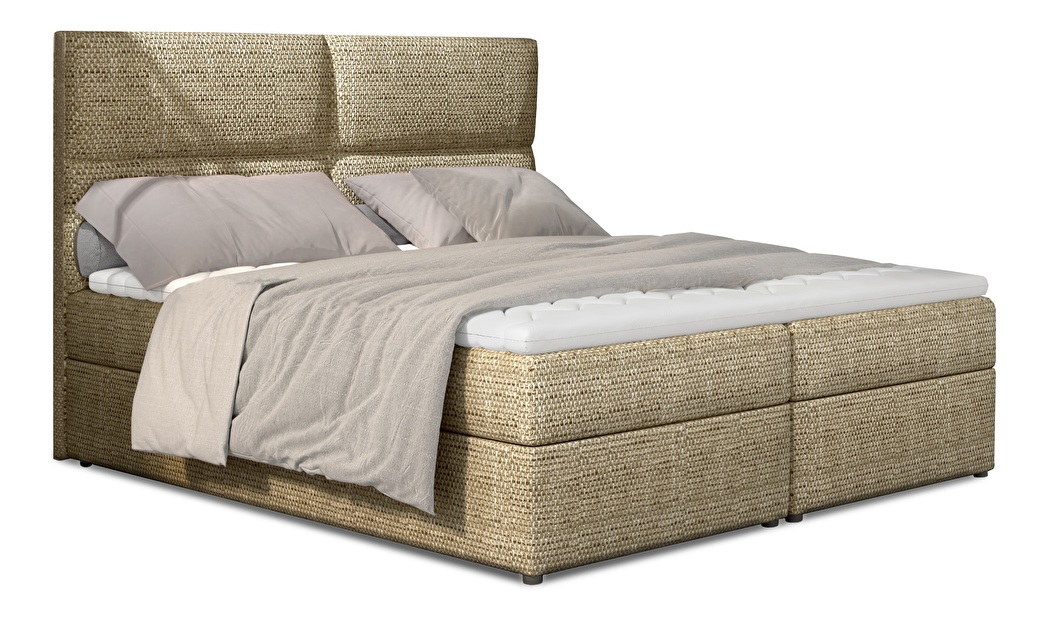 Kontinentálna posteľ 165 cm Alyce (béžová) (s matracmi)