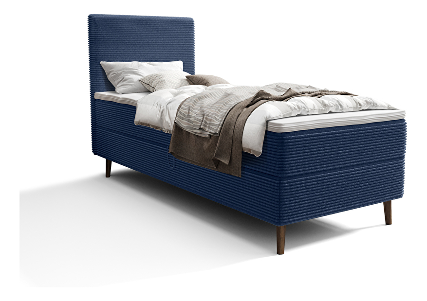 Jednolôžková posteľ 90 cm Napoli Bonell (modrá) (s roštom, bez úl. priestoru)