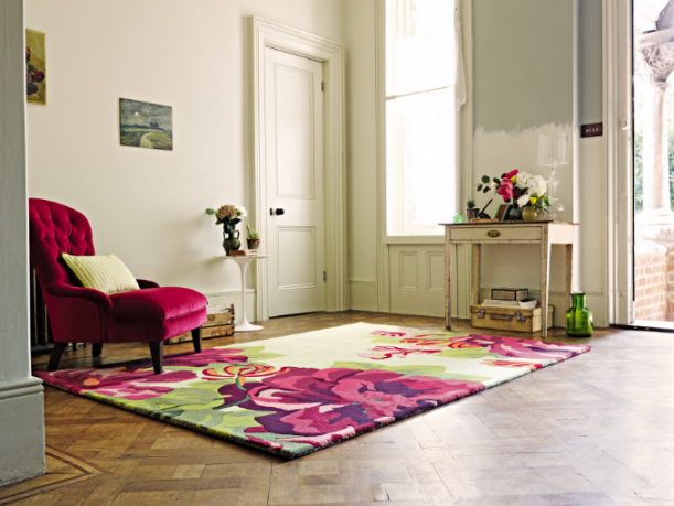 Ručne všívaný koberec - Sanderson - Midsummer Rose 45600