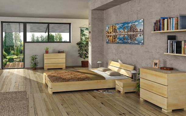 Světlá postel Naturlig 