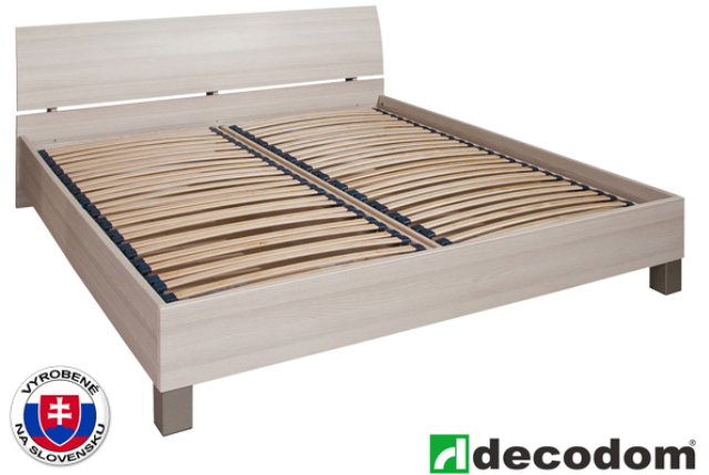 Manželská posteľ 180 cm - Decodom - Cassanova jaseň coimbra (s roštom a úl. priestorom)