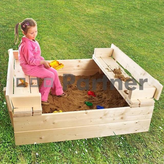 Záhradné pieskovisko s lavičkou
