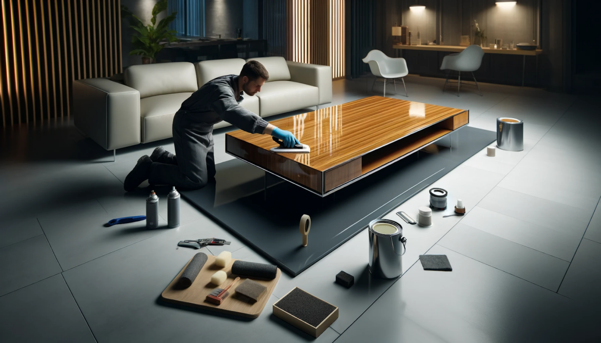 Oprava poškodeného laku alebo lakovania na nábytku