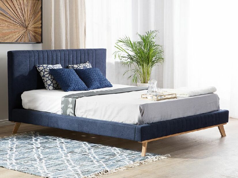 Manželská posteľ 180 cm TALLE (s roštom) (modrá)