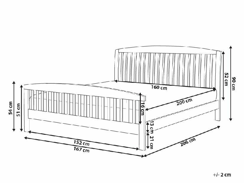 Manželská posteľ 160 cm CASTLE (s roštom) (biela)