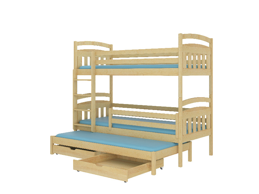 Poschodová detská posteľ 200x90 cm Aladar (s roštom) (borovica)