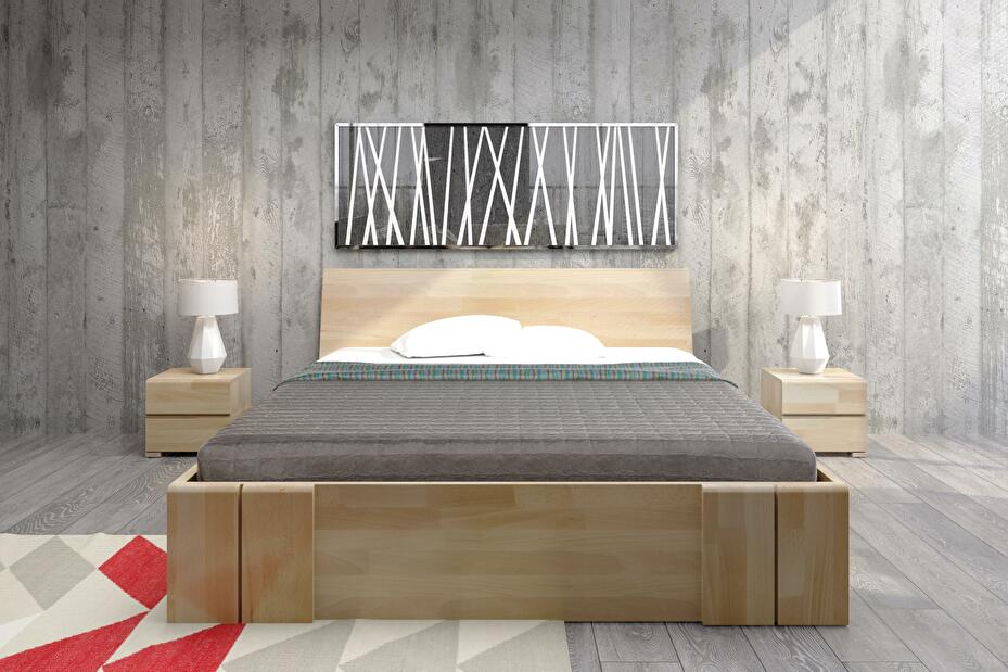 Manželská posteľ 200 cm Naturlig Galember Maxi DR (buk) (s roštom a úl. priestorom)
