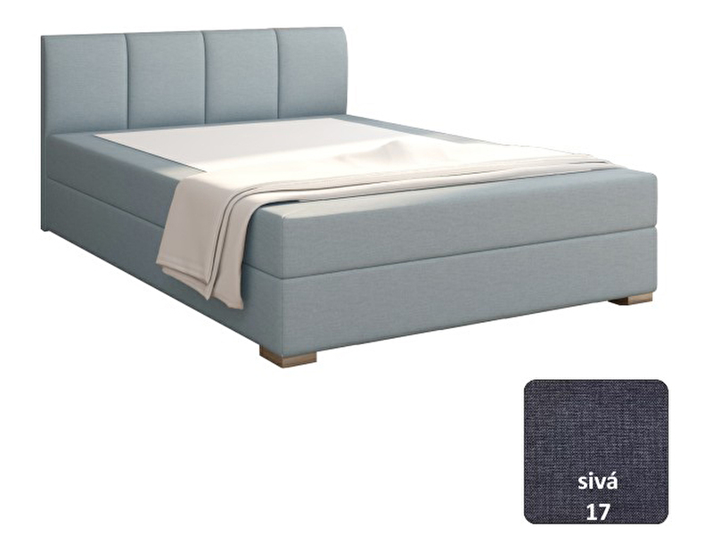 Manželská posteľ Boxspring 140 cm Rhoni (sivá) (s roštom, matracom a úl. priestorom) *výpredaj
