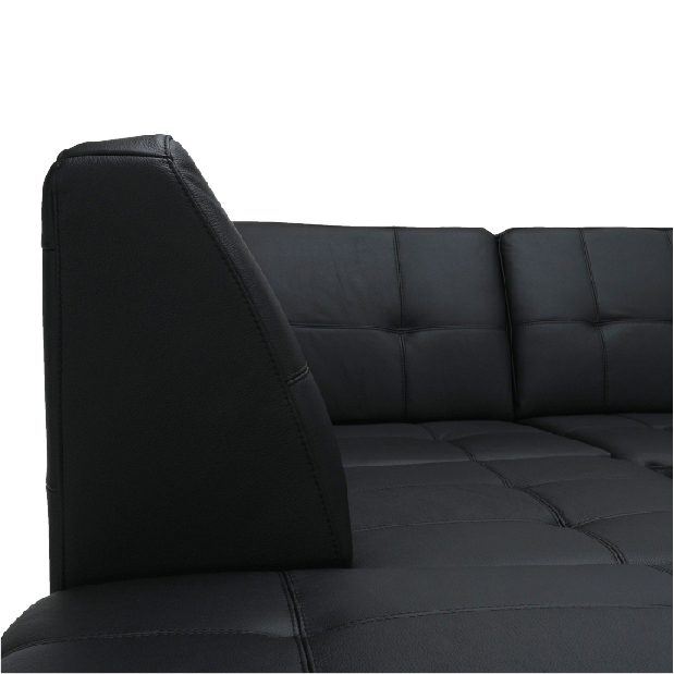 Kožená rohová sedačka Thaldia (čierna) (L)