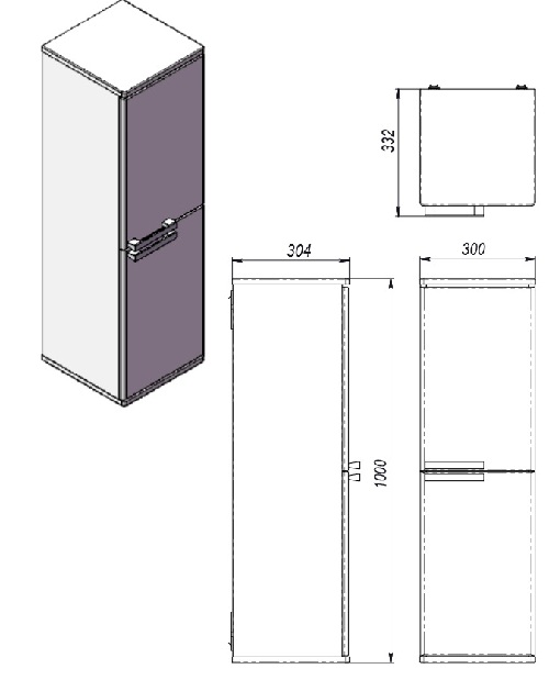 Kúpeľňová skrinka na stenu Juventa Rizzo ZlP-100 W