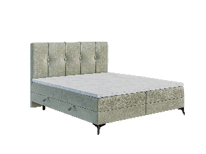 Kontinentálna posteľ 200 cm Roseann (svetlobéžová) (s matracom a úl. priestorom)