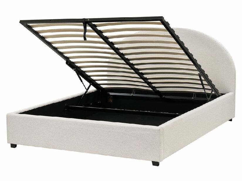 Manželská posteľ 160 cm Verena (svetlobéžová) (s roštom a úložným priestorom)