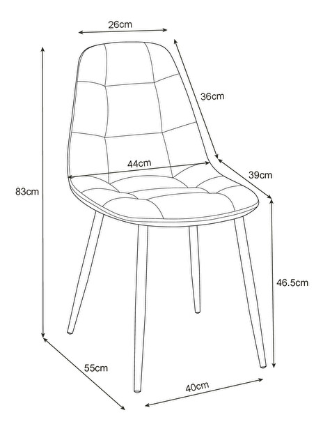 Jedálenská stolička Santino (sivá)